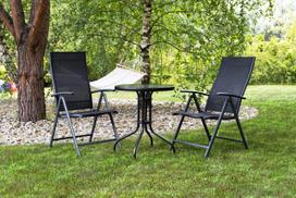 grudintas stiklas terasa - Lauko stalas MultiGarden, skaidrus/juodas, 60 cm x 60 cm x 71 cm - 5 nuotrauka
