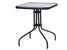 grudintas stiklas terasa - Lauko stalas ModernHome, skaidrus/juodas, 60 cm x 60 cm x 70 cm - 3 nuotrauka