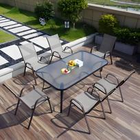 stiklo terasos - Lauko stalas MultiGarden, juoda sp., 120 cm x 70 cm x 71 cm - 5 nuotrauka