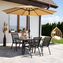 stiklo terasos - Lauko stalas MultiGarden, juoda sp., 120 cm x 70 cm x 71 cm - 6 nuotrauka