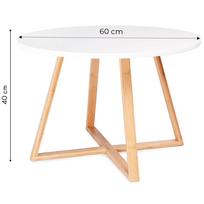 medzio kavos staliukas - Kavos staliukas ModernHome Scandinavian, balta sp./medžio sp., 60 cm x 60 cm x 40 cm - 2 nuotrauka