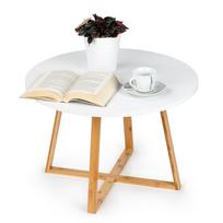 medzio kavos staliukas - Kavos staliukas ModernHome Scandinavian, balta sp./medžio sp., 60 cm x 60 cm x 40 cm - 3 nuotrauka