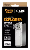 iphone 17 pro glass - PanzerGlass CARE 3-in-1 Flagship Explorer Bundle for iPhone 17 Pro Max - Permatomas (Transparent) - 4 nuotrauka