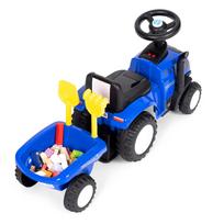 melynas traktorius - Paspiriamas traktorius EcoToys su priekaba, mėlynas (Blue) - 2 nuotrauka
