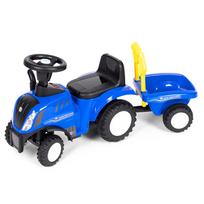 melynas traktorius - Paspiriamas traktorius EcoToys su priekaba, mėlynas (Blue) - 3 nuotrauka