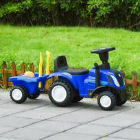 melynas traktorius - Paspiriamas traktorius EcoToys su priekaba, mėlynas (Blue) - 5 nuotrauka