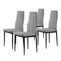 4 kedes komplektas - Kėdžių rinkinys ModernHome DC860-4, matinė, šviesiai pilka, 42 cm x 42 cm x 98 cm - 4 nuotrauka
