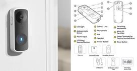 kameros namams - Tuya Smart Doorbell with Camera 4MP (Juodas - Black) - 2 nuotrauka