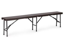 stalas lauko 180 - Lauko baldų komplektas ModernHome RZK-180B+2PCS RBK-18, juodas, 1-8 vietų - 2 nuotrauka