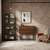 sulankstomi stalai - Sulankstomas rašomasis stalas ModernHome Loft Style, 80 cm x 45 cm, 76 cm, tamsiai ruda sp. - 4 nuotrauka