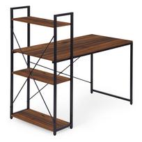kompiuteriu lentyna - Rašomasis stalas su lentyna ModernHome TH-SD-15, 120 cm x 60 cm, 120 cm, juoda sp./tamsiai ruda sp. - 2 nuotrauka