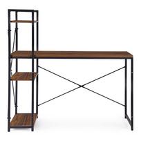 kompiuteriu lentyna - Rašomasis stalas su lentyna ModernHome TH-SD-15, 120 cm x 60 cm, 120 cm, juoda sp./tamsiai ruda sp. - 3 nuotrauka