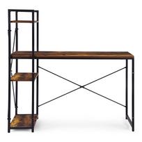 kompiuteriu lentyna - Rašomasis stalas su lentyna ModernHome TH-SD-7-16, 120 cm x 60 cm, 120 cm, juoda sp./riešuto sp. - 3 nuotrauka