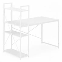 kompiuteriu lentyna - Rašomasis stalas su lentyna ModernHome TH-SD-5, 120 cm x 60 cm, 120 cm, balta sp. - 2 nuotrauka