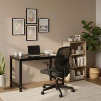 rasomasis stalas 60 - Rašomasis stalas ModernHome TH-RD-1, 120 cm x 60 cm, 75 cm, juoda sp. - 4 nuotrauka