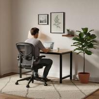 rasomasis stalas 60 - Rašomasis stalas ModernHome TH-RD-6-16, 120 cm x 60 cm, 75 cm, šviesus ąžuolas sp. - 4 nuotrauka