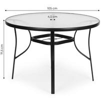 grudintas stiklas terasa - Lauko stalas MultiGarden, juoda sp., 80 cm x 80 cm x 71 cm - 2 nuotrauka
