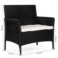 lauko baldu pagalveles - Lauko baldų komplektas MultiGarden DNLJA-007-1, juodas (Black) - 2 nuotrauka