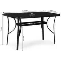 grudintas stiklas 80 - Lauko stalas MultiGarden, juoda sp., 140 cm x 80 cm x 71 cm - 2 nuotrauka