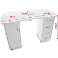 manikiuro stalai su surinkeju - Activeshop Manikiūro Stalas 2027 Baltas (White) su Dulkių Sutraukėju - 2 nuotrauka