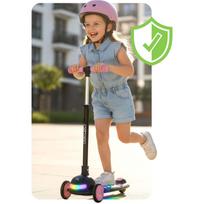 paspirtukas triratis - Ricokids Glowi LED triratis balansinis paspirtukas vaikams, juodas ir rožinis - 2 nuotrauka