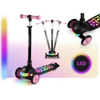 paspirtukas triratis - Ricokids Glowi LED triratis balansinis paspirtukas vaikams, juodas ir rožinis - 5 nuotrauka