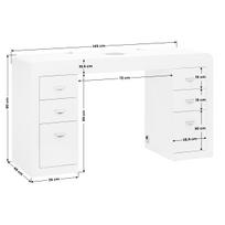 kosmetinis staliukas - Kosmetinis staliukas ActivEshop 141615, balta sp., 80 cm x 145 cm x 48 cm - 2 nuotrauka