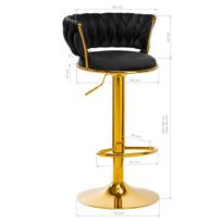 kede - Baro kėdė 4Rico QS-B313a, aukso/juoda, 42 cm x 55 cm x 80 - 100 cm - 2 nuotrauka