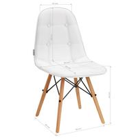 eko - Valgomojo kėdė ActivEshop QS-185, matinė, balta, 38 cm x 43 cm - 2 nuotrauka