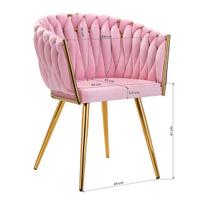 rozinis fotelis - Fotelis 4Rico QS-GW06G, aksominis, rožinis (Pink) - 2 nuotrauka