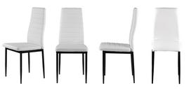 4 kedziu komplektas - Kėdžių rinkinys ModernHome DC855, matinė, balta, 41 cm x 43 cm x 98 cm - 3 nuotrauka
