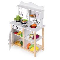 medine vaikiska virtuve - EcoToys Medinė vaikų virtuvėlė su orkaite ir maisto gaminimo priedais, balta TK040B-5 - 3 nuotrauka