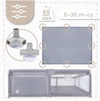 vaiku zaidimo aikstele - Malplay KIVO sulankstoma vaikiška žaidimų aikštelė, 180 cm x 200 cm, pilka sp. - 7 nuotrauka