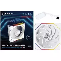lian li uni fan tl 120 reverse - Lian Li UNI FAN TL Wireless 120mm ARGB Baltas (White) - 2 nuotrauka