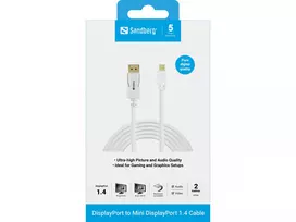 displayport 2.1 kabelis - SANDBERG DP-MiniDP 1.4 8K60Hz 2m - 3 nuotrauka