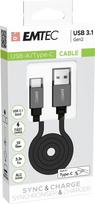 usb type c laidas - Emtec Cable USB-A/USB-C 3.1Gen2 1,2m T700 - 3 nuotrauka