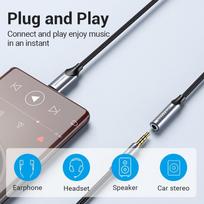 3.5mm usb c adapteris - Vention BGMHA USB-C į 3.5mm garso adapteris 0.1m Pilkas (Gray) - 12 nuotrauka