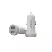 ikroviklis usb 5v 2 1a - Devia Smart series car charger suit for Lightning (5V3.1A,2USB) white - 2 nuotrauka