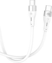 60w type c - Tellur Silicone Type-C to Type-C cable PD60W 1m white - 2 nuotrauka