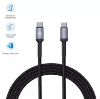 usb type c laidas - Tellur Type-C To Type-C 3A, 60W, 1m black - 2 nuotrauka