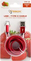 usb type c laidas 1.5m - Sbox 1.5m CTYPE-1.5R Strawberry red - 2 nuotrauka