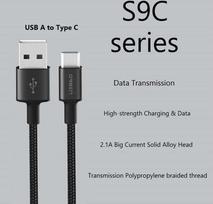 usb type c laidas 2 m - Orsen S9C USB A and Type C 2.1A 1m black - 4 nuotrauka