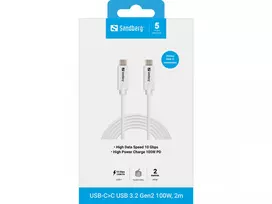 usb 100w laidas - SANDBERG USB-C>C USB 3.1 G2 100W 2M | 136-54 - 3 nuotrauka