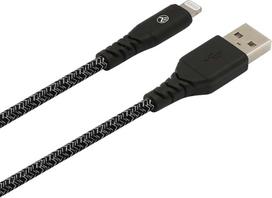 lightning to usb a cable - Tellur Green Data cable USB to Lightning 2.4A 1m nylon black - 2 nuotrauka