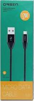 telefono laidai - Orsen S32 Micro Data Cable 2.1A 1.2m black - 2 nuotrauka