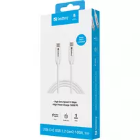 usb c kabelis - SANDBERG USB-C>C USB 3.1 G2 100W 1M | 136-53 - 2 nuotrauka