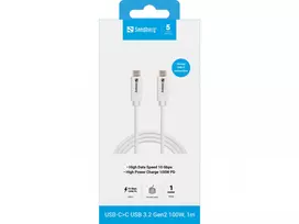 usb c kabelis - SANDBERG USB-C>C USB 3.1 G2 100W 1M | 136-53 - 3 nuotrauka