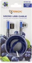 telefono laidai - Sbox USB->Micro USB 90 M/M 1.5m USB-MICRO-90BL blueberry blue - 2 nuotrauka