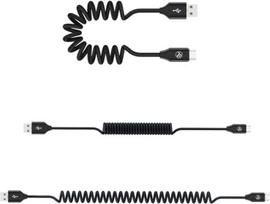 usb type c laidas - Tellur Data cable Extendable USB to Type-C 3A 1.8m black - 2 nuotrauka