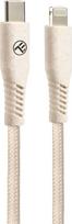 greito ikrovimo laidas - Tellur Green Data Cable Type-C To Lightning 2.4A PD20W 1m nylon cream - 2 nuotrauka